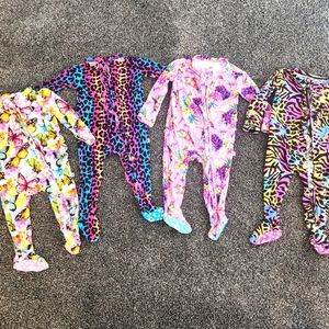 Bums and roses footies (4) size 0-3 months multiple prints